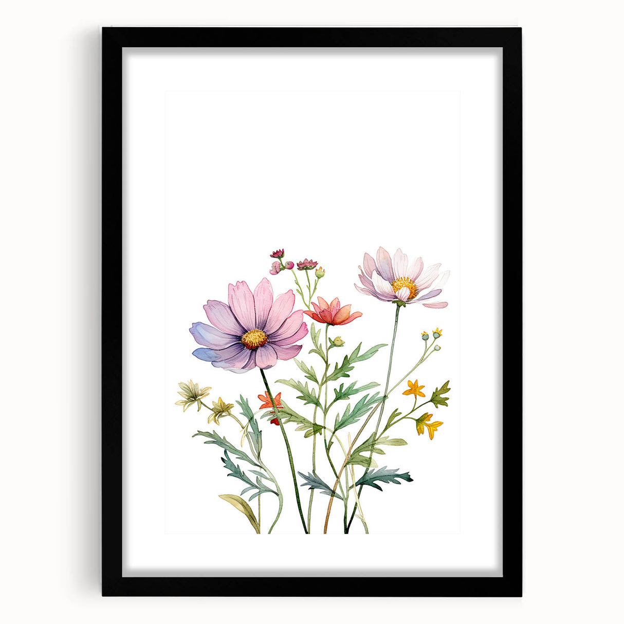 Floral Girls Room Wall Art – Pastel Wildflower Nursery Print
