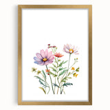Floral Girls Room Wall Art – Pastel Wildflower Nursery Print