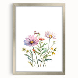 Floral Girls Room Wall Art – Pastel Wildflower Nursery Print