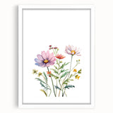 Floral Girls Room Wall Art – Pastel Wildflower Nursery Print
