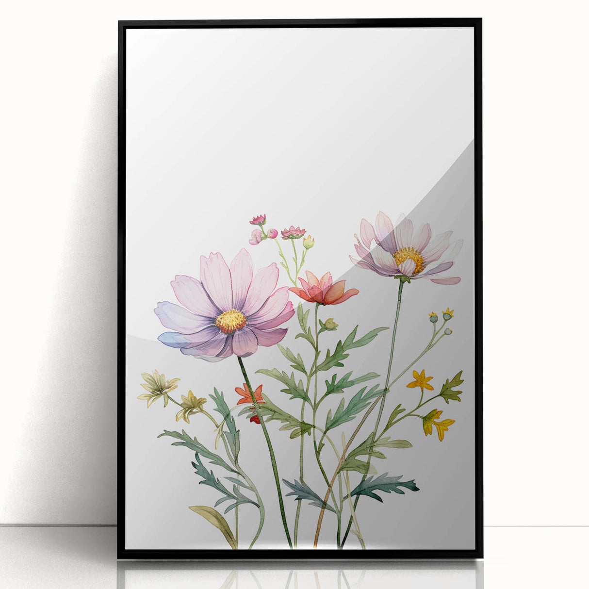 Floral Girls Room Wall Art – Pastel Wildflower Nursery Print