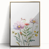 Floral Girls Room Wall Art – Pastel Wildflower Nursery Print