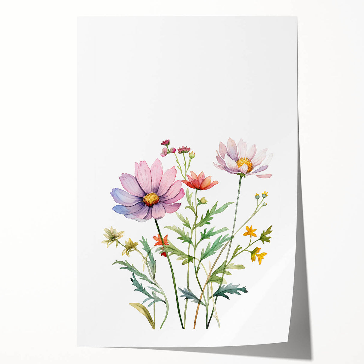 Floral Girls Room Wall Art – Pastel Wildflower Nursery Print