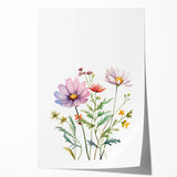 Floral Girls Room Wall Art – Pastel Wildflower Nursery Print