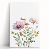 Floral Girls Room Wall Art – Pastel Wildflower Nursery Print