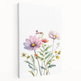 Floral Girls Room Wall Art – Pastel Wildflower Nursery Print