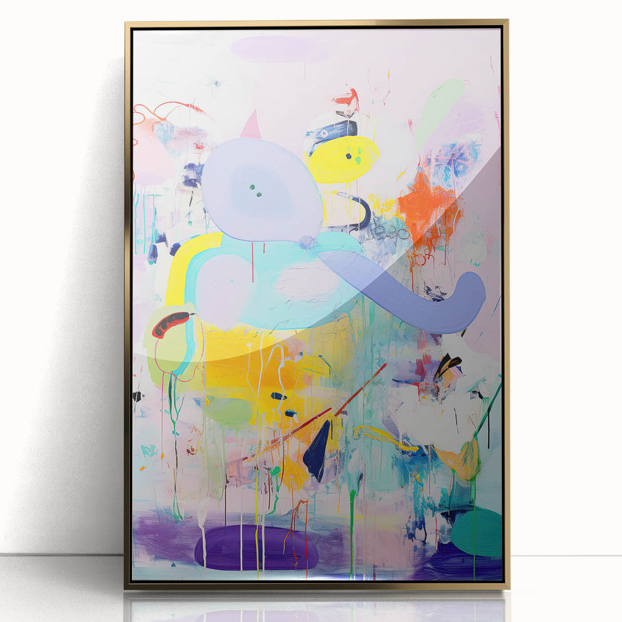 Canvas Art for Kids - Abstract Elephant Nursery Wall Decor