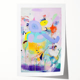 Canvas Art for Kids - Abstract Elephant Nursery Wall Decor
