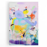 Canvas Art for Kids - Abstract Elephant Nursery Wall Decor