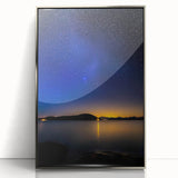 Framed acrylic landscape artwork showcasing a serene silver-toned design, ideal for modern home decor, enhancing any space with elegance and sophistication.