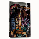 Modern Still Life with Candle - Contemporary Art Print for Trendy Decor