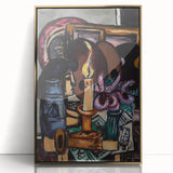 Modern Still Life with Candle - Contemporary Art Print for Trendy Decor