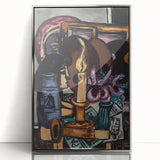 Modern Still Life with Candle - Contemporary Art Print for Trendy Decor