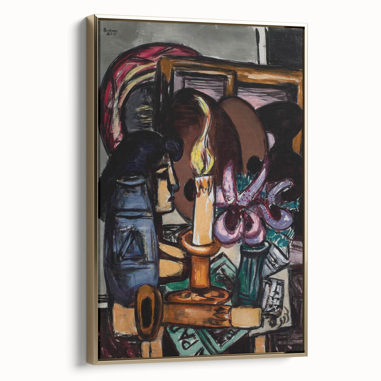 Modern Still Life with Candle - Contemporary Art Print for Trendy Decor