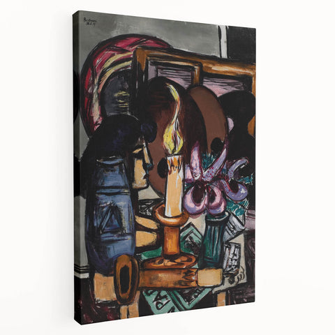 Modern Still Life with Candle - Contemporary Art Print for Trendy Decor