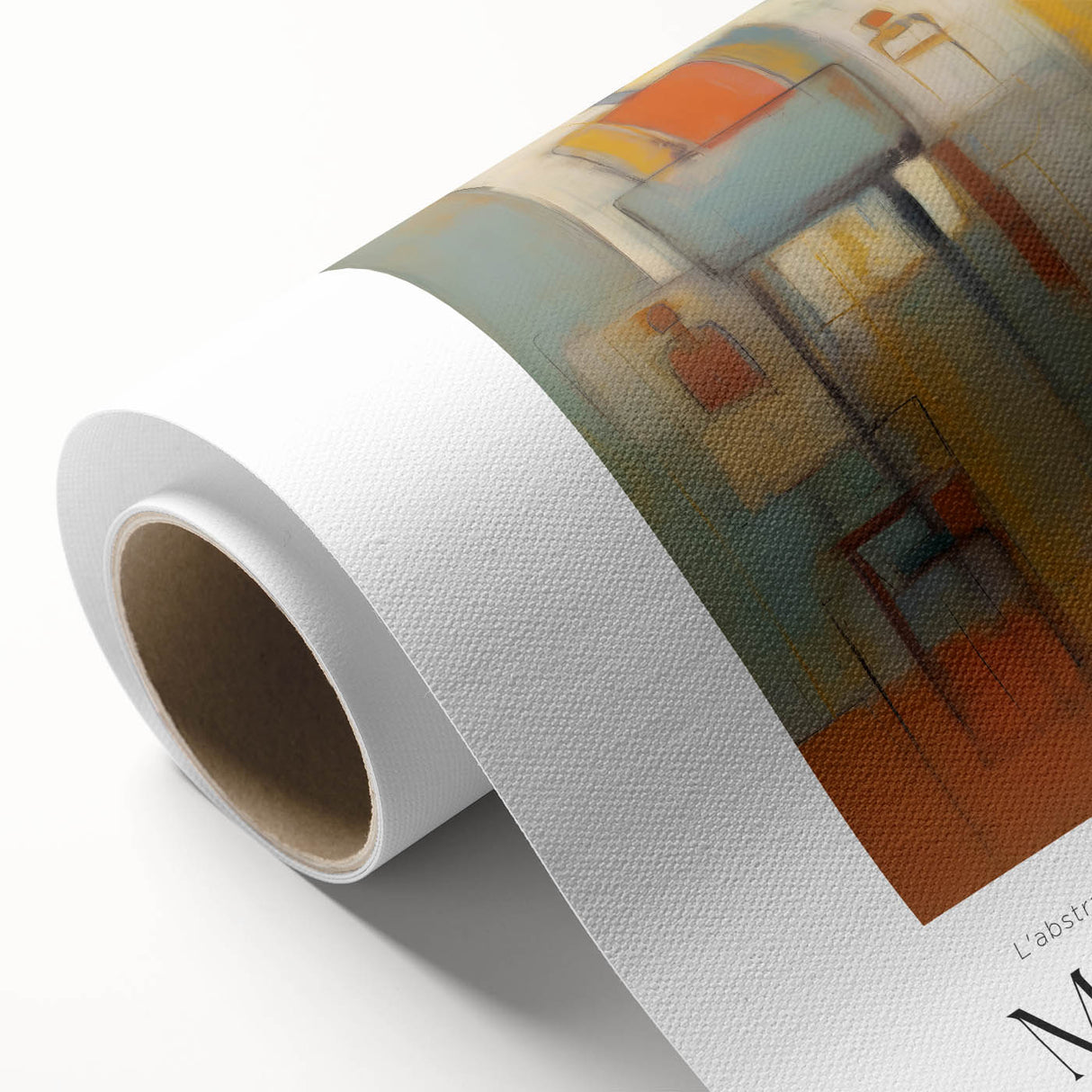 Art deco style poster on rolled canvas featuring soft pastel colors, ideal for nursery wall art or dining room decor.