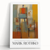 Large black and white abstract canvas depicting vertical color blocks, ideal for kitchen wall art or bedroom ambiance.
