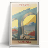 Armenia Retro Travel Poster | Vintage Mountain and Car Print