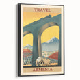 Armenia Retro Travel Poster | Vintage Mountain and Car Print