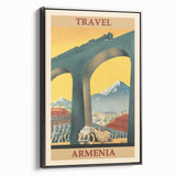 Armenia Retro Travel Poster | Vintage Mountain and Car Print