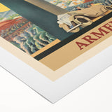 Armenia Retro Travel Poster | Vintage Mountain and Car Print