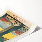 Armenia Retro Travel Poster | Vintage Mountain and Car Print