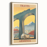 Armenia Retro Travel Poster | Vintage Mountain and Car Print