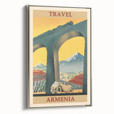 Armenia Retro Travel Poster | Vintage Mountain and Car Print