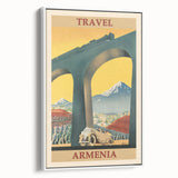 Armenia Retro Travel Poster | Vintage Mountain and Car Print