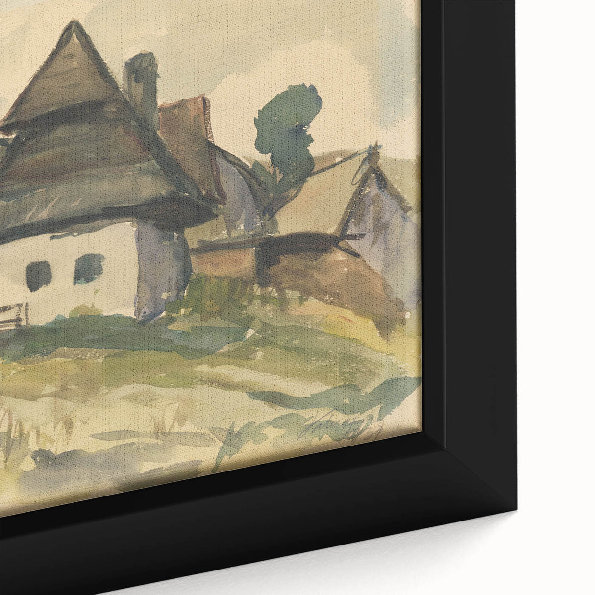 Realism Art Print – Village Motif by Zolo Palugyay | Rustic Countryside Scene
