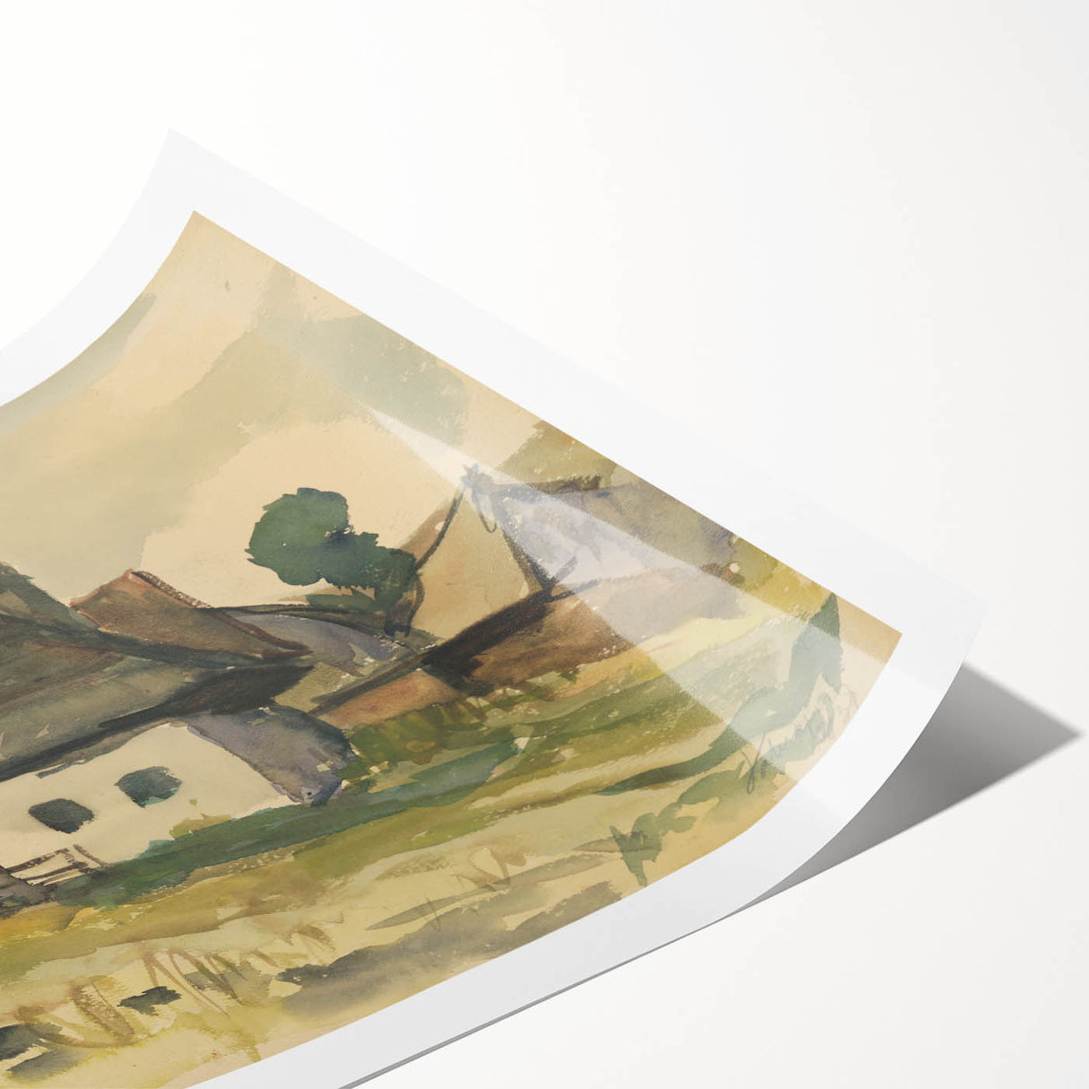 Realism Art Print – Village Motif by Zolo Palugyay | Rustic Countryside Scene
