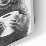 Bathroom Canvas Art - Bear Holding Toilet Paper