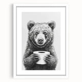 Bathroom Canvas Art - Bear Holding Toilet Paper