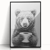 Bathroom Canvas Art - Bear Holding Toilet Paper