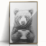 Bathroom Canvas Art - Bear Holding Toilet Paper