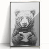 Bathroom Canvas Art - Bear Holding Toilet Paper