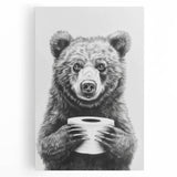 Bathroom Canvas Art - Bear Holding Toilet Paper