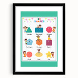 2D Shapes Kids Educational Wall Art – Learning Poster