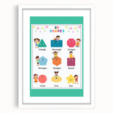 2D Shapes Kids Educational Wall Art – Learning Poster
