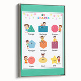 2D Shapes Kids Educational Wall Art – Learning Poster