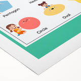 2D Shapes Kids Educational Wall Art – Learning Poster
