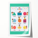 2D Shapes Kids Educational Wall Art – Learning Poster