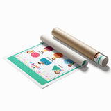 2D Shapes Kids Educational Wall Art – Learning Poster