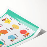 2D Shapes Kids Educational Wall Art – Learning Poster