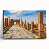 Black and white stretched canvas of Algerian landscape, ideal for kitchen wall art or bedroom ambiance.