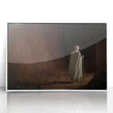 Large art print of an Ethiopian landscape in muted earth tones on a framed acrylic, ideal for modern art wall decor.