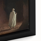 Textured black wall art of an Ethiopian landscape on framed canvas, featuring vibrant color accents.