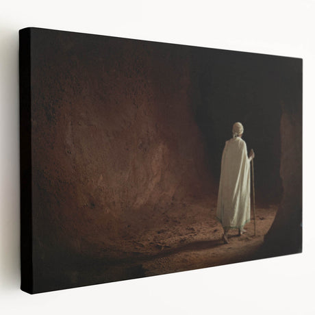 Ethiopian landscape on large stretched canvas in earthy tones, suitable for kitchen wall art.