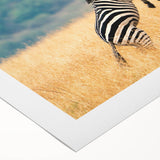 Art deco poster featuring a serene Kenyan landscape on rolled canvas, ideal for dining room wall art.