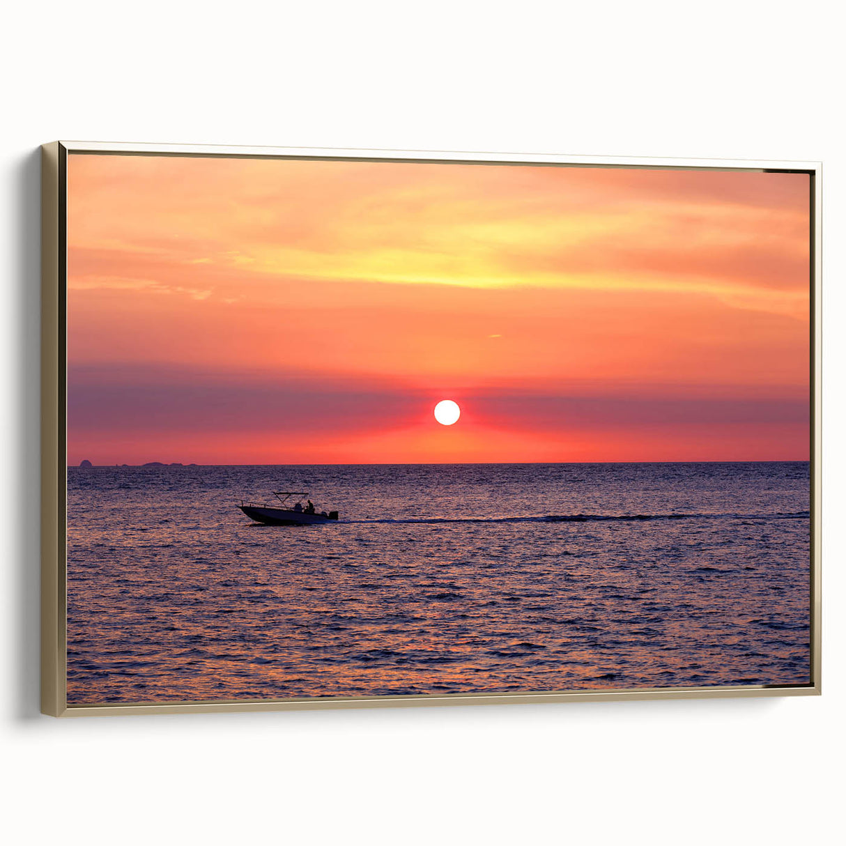 Landscape art painting of Madagascar scenery on a framed canvas, featuring golden tones with black and colorful accents.
